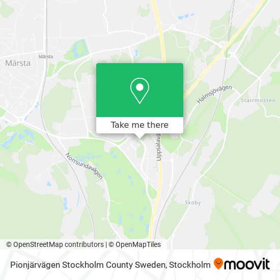 Pionjärvägen Stockholm County Sweden map