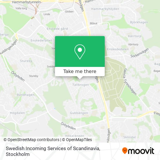 Swedish Incoming Services of Scandinavia map