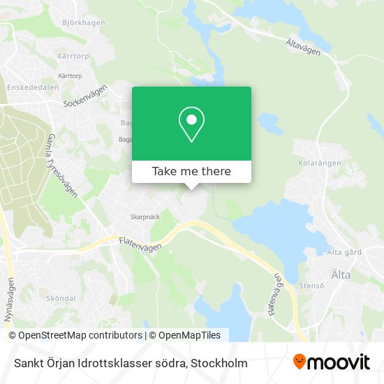 Sankt Örjan Idrottsklasser södra map