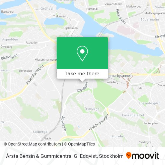 Årsta Bensin & Gummicentral G. Edqvist map