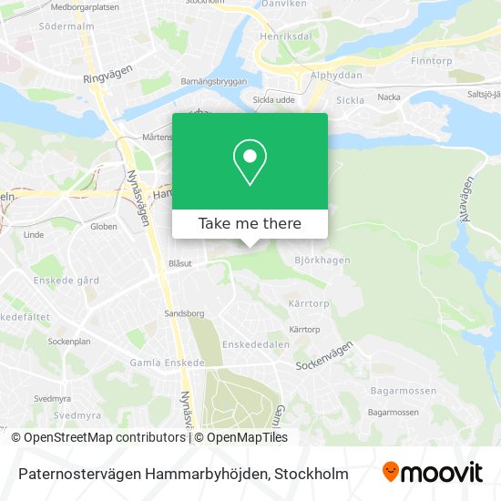 Paternostervägen Hammarbyhöjden map