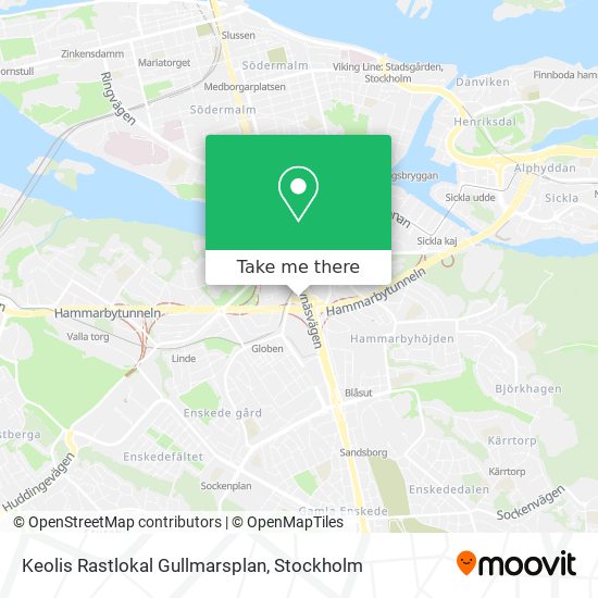 Keolis Rastlokal Gullmarsplan map