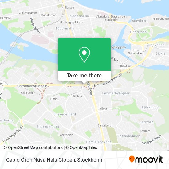 Capio Öron Näsa Hals Globen map