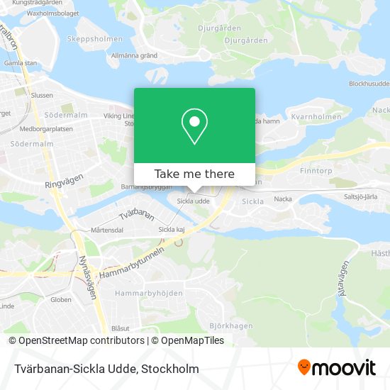 Tvärbanan-Sickla Udde map