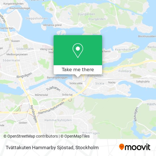 Tvättakuten Hammarby Sjöstad map