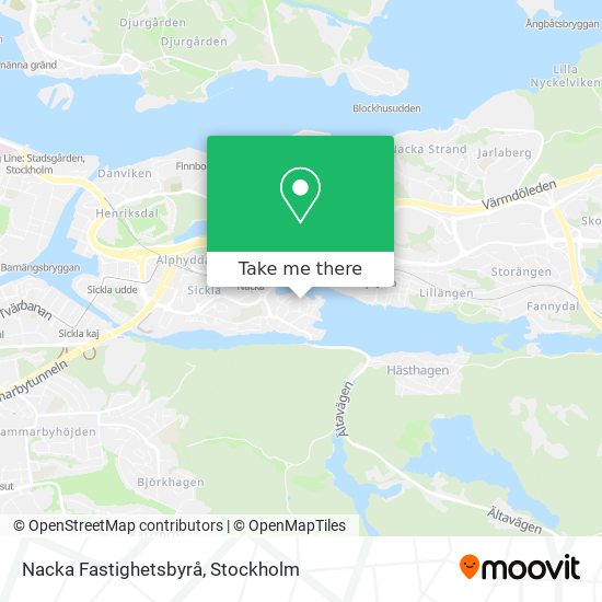 Nacka Fastighetsbyrå map