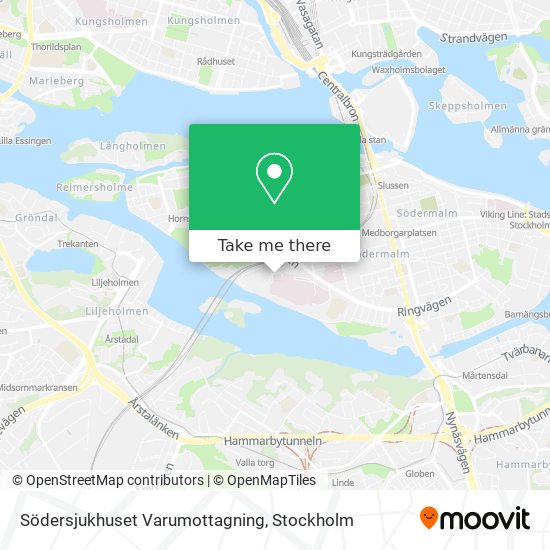 Södersjukhuset Varumottagning map