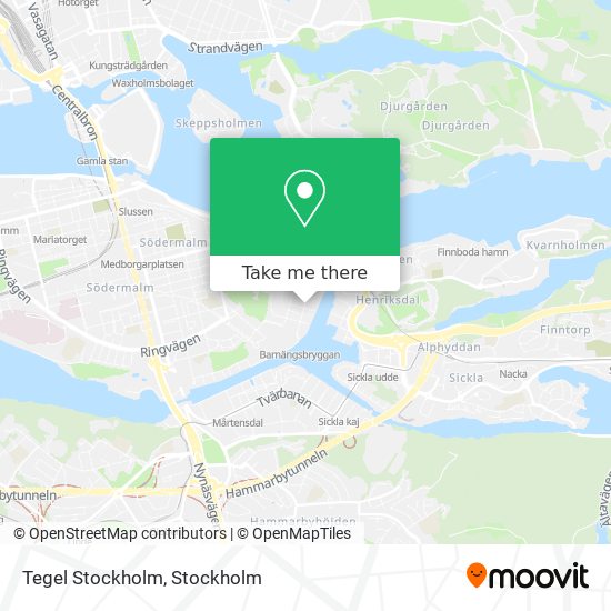 Tegel Stockholm map