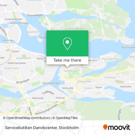 Servicebutiken Danvikcenter map