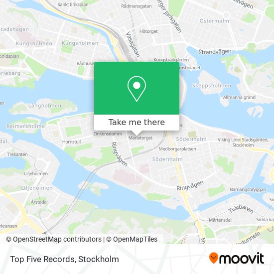 Top Five Records map