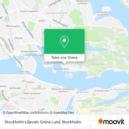 Stockholm Liljevalc Gröna Lund map