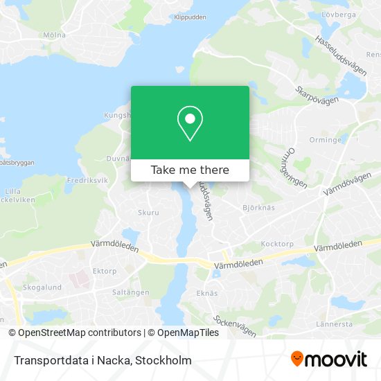 Transportdata i Nacka map