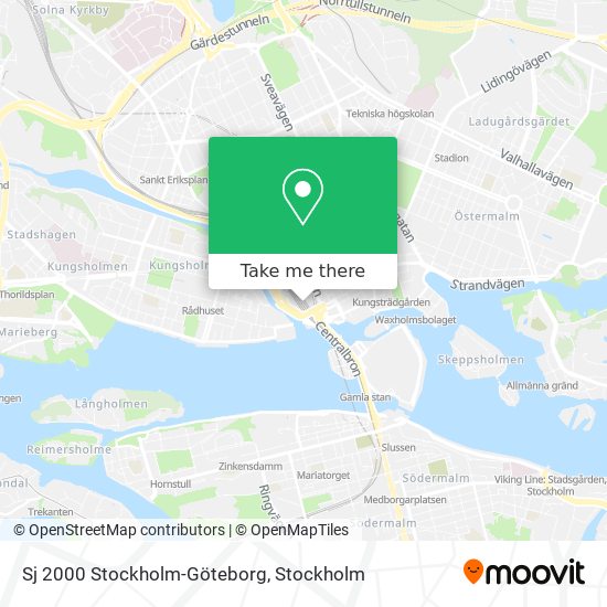 Sj 2000 Stockholm-Göteborg map
