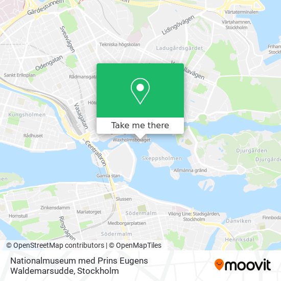 Nationalmuseum med Prins Eugens Waldemarsudde map