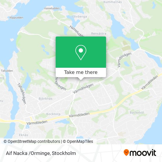 Aif Nacka /Orminge map