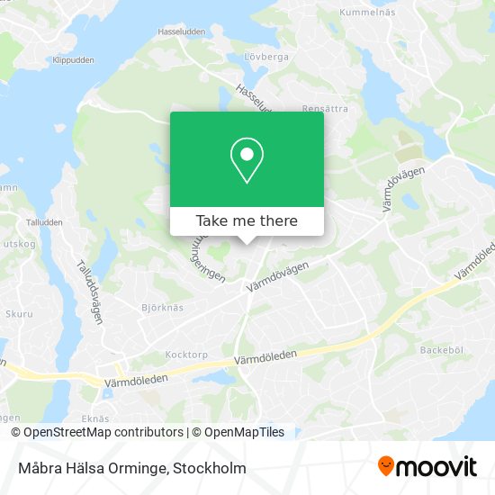 Måbra Hälsa Orminge map