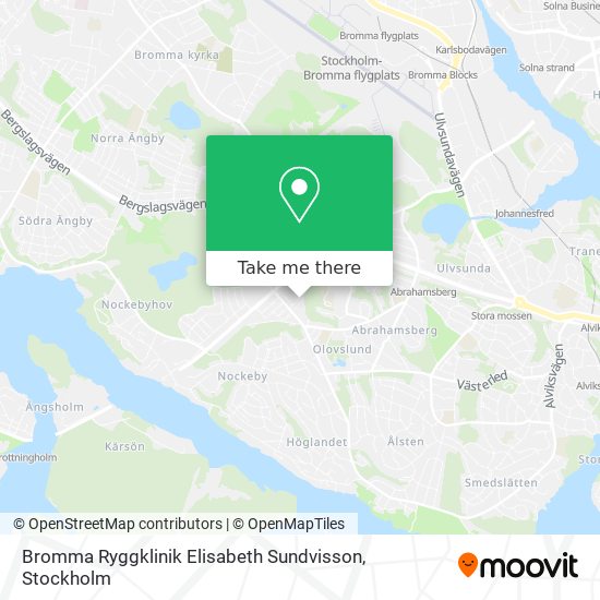 Bromma Ryggklinik Elisabeth Sundvisson map