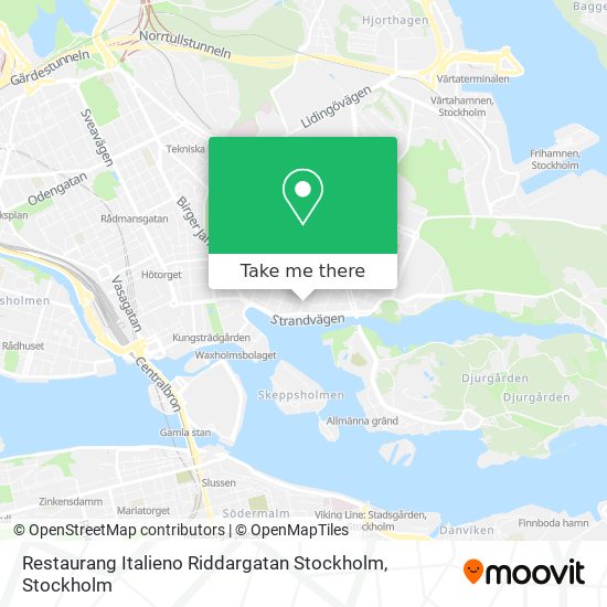 Restaurang Italieno Riddargatan Stockholm map