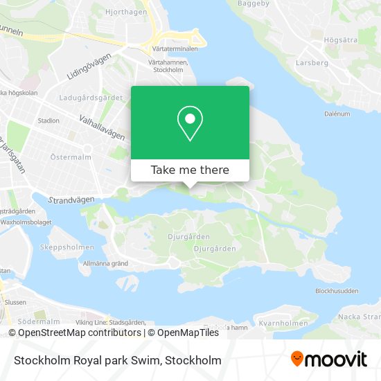 Stockholm Royal park Swim map