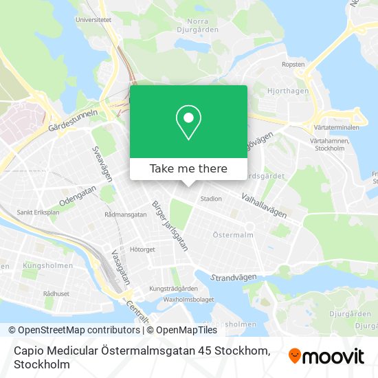 Capio Medicular Östermalmsgatan 45 Stockhom map