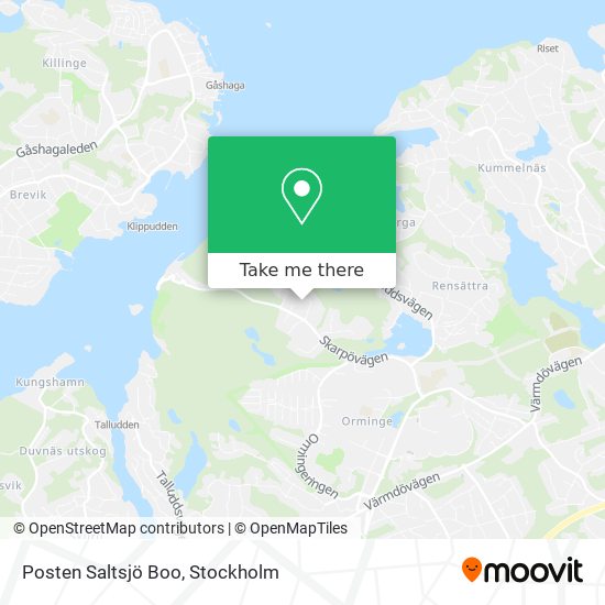 Posten Saltsjö Boo map