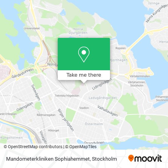 Mandometerkliniken Sophiahemmet map