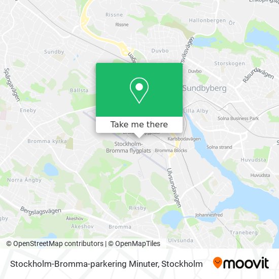 Stockholm-Bromma-parkering Minuter map