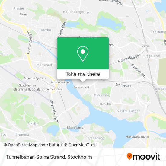 Tunnelbanan-Solna Strand map