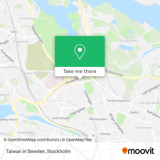 Taiwan in Sweden map