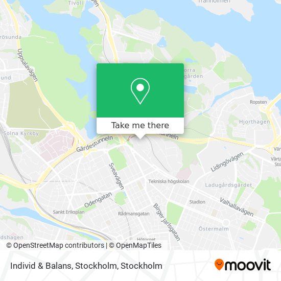 Individ & Balans, Stockholm map