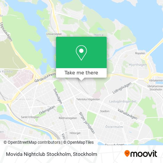 Movida Nightclub Stockholm map