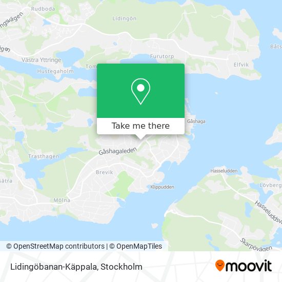 Lidingöbanan-Käppala map