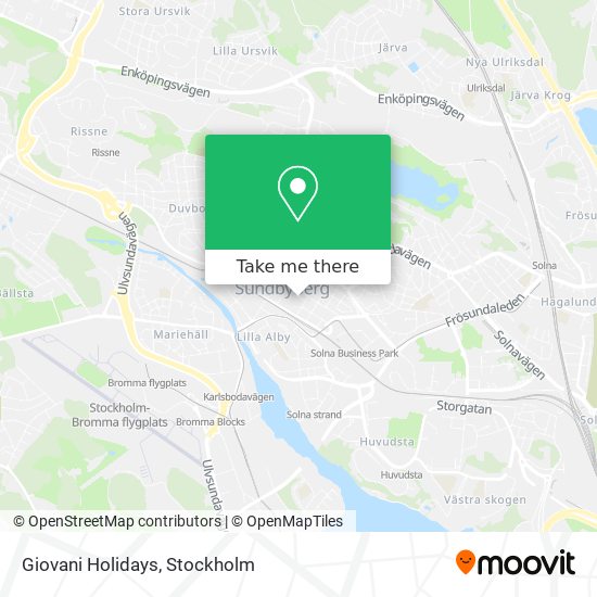 Giovani Holidays map