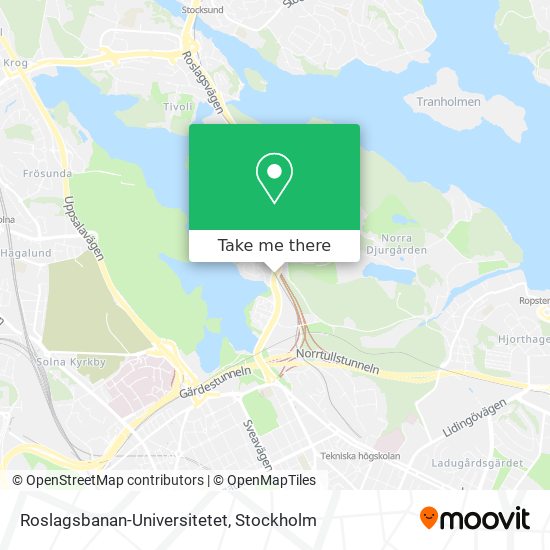 Roslagsbanan-Universitetet map