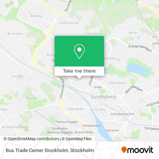 Bus Trade Center Stockholm map