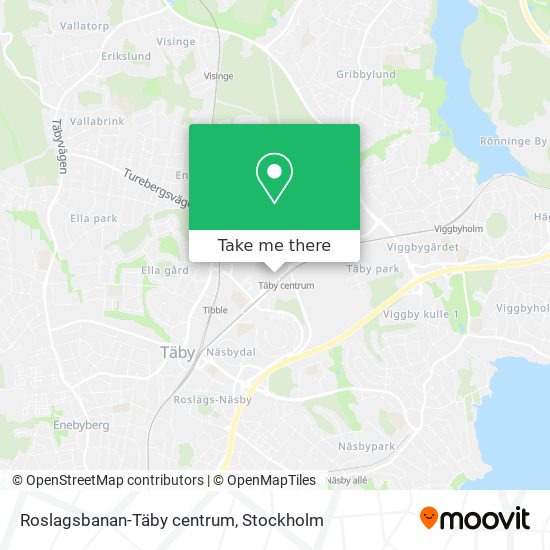 Roslagsbanan-Täby centrum map