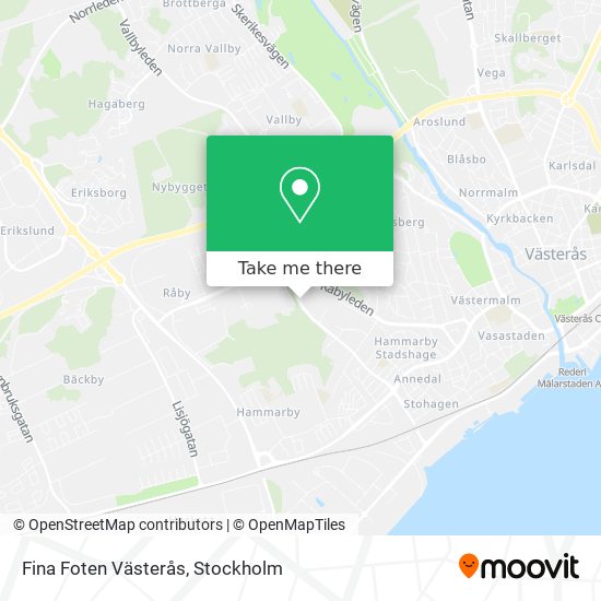 Fina Foten Västerås map