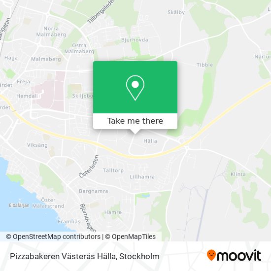 Pizzabakeren Västerås Hälla map