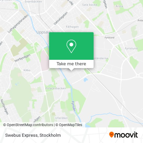 How to get to Swebus Express in Uppsala by Bus or Train?