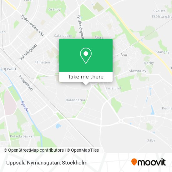 Uppsala Nymansgatan map