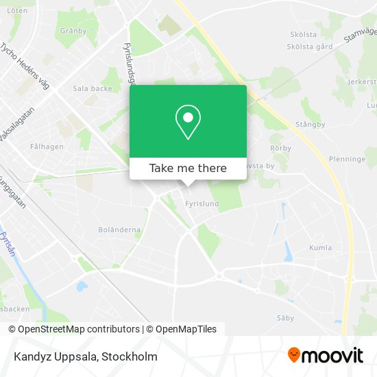 Kandyz Uppsala map