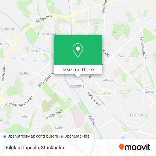 Bilglas Uppsala map