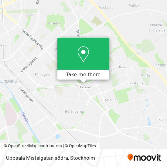 Uppsala Mistelgatan södra map