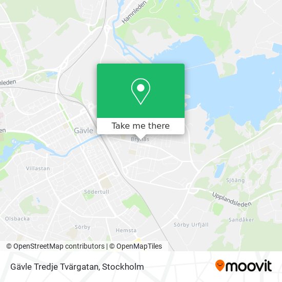 Gävle Tredje Tvärgatan map
