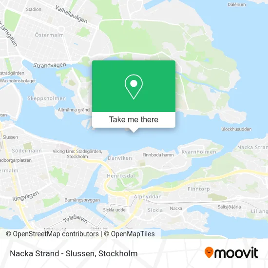 Nacka Strand - Slussen map