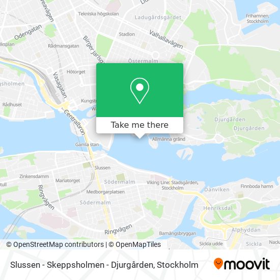Slussen - Skeppsholmen - Djurgården map