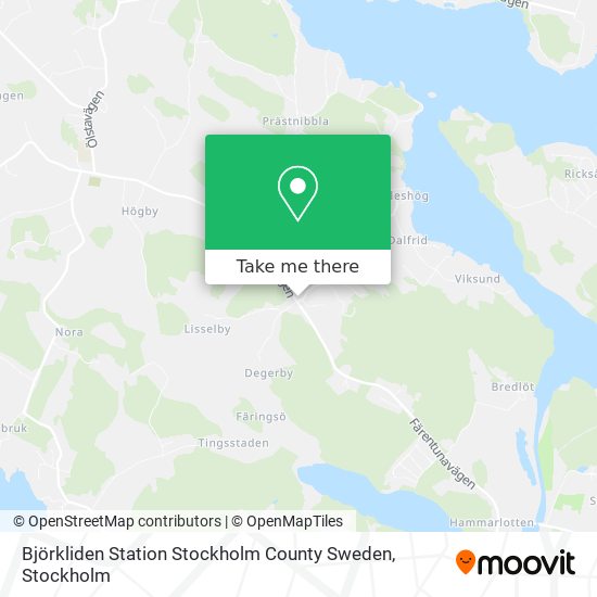 Björkliden Station Stockholm County Sweden map