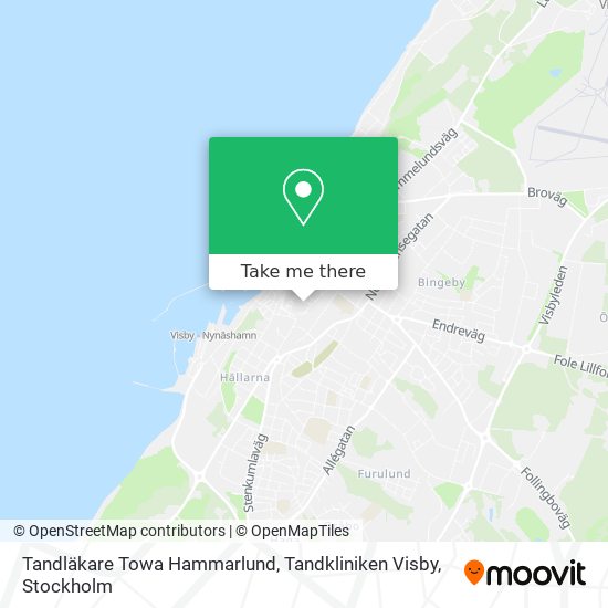 Tandläkare Towa Hammarlund, Tandkliniken Visby map