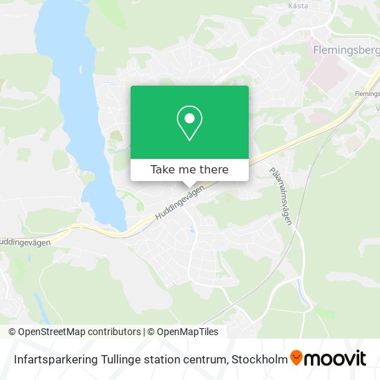 Infartsparkering Tullinge station centrum map