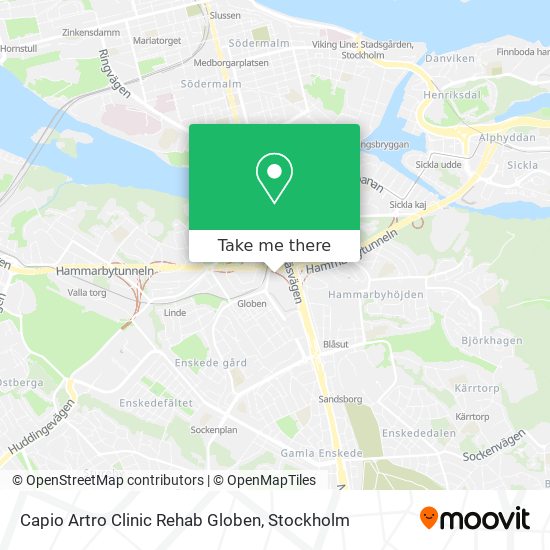 Capio Artro Clinic Rehab Globen map